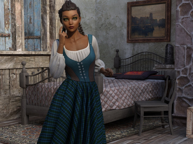 Обои картинки фото 3д графика, люди , people, фон, взгляд, девушка