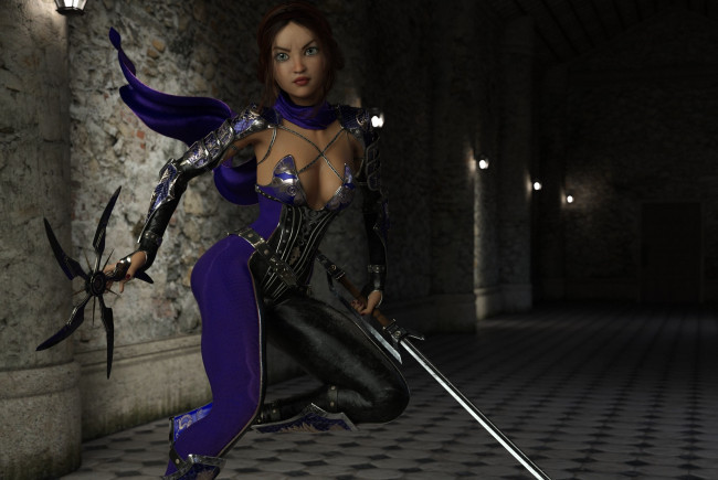 Обои картинки фото 3д графика, фантазия , fantasy, фон, взгляд, девушка