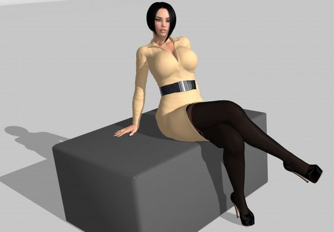 Обои картинки фото 3д графика, люди , people, фон, взгляд, девушка