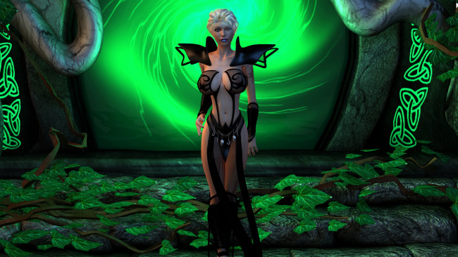 Обои картинки фото 3д графика, фантазия , fantasy, девушка, фон, взгляд, униформа