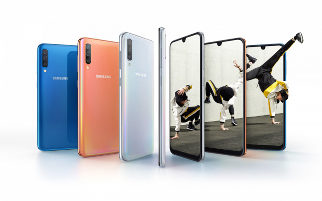 Обои картинки фото samsung galaxy a50, бренды, samsung, galaxy, a50, смартфон, современная, технология, белый, фон