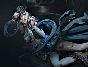 обоя фэнтези, девушки, девушка, щупальца