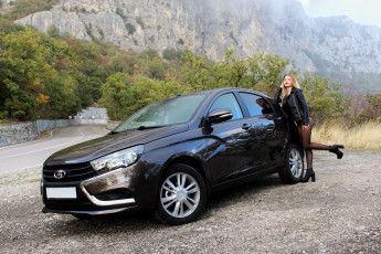 Картинка ваз+лада+веста автомобили -авто+с+девушками ваз лада веста автомобиль чёрный девушка