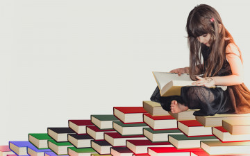 Картинка разное дети девочка книги