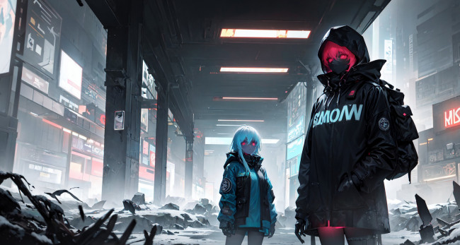 Обои картинки фото аниме, город,  улицы,  интерьер,  здания, нейросети, графика, нейроарт, ai, art, нейронные, сети, рисунки, нейро, искусство, девушка