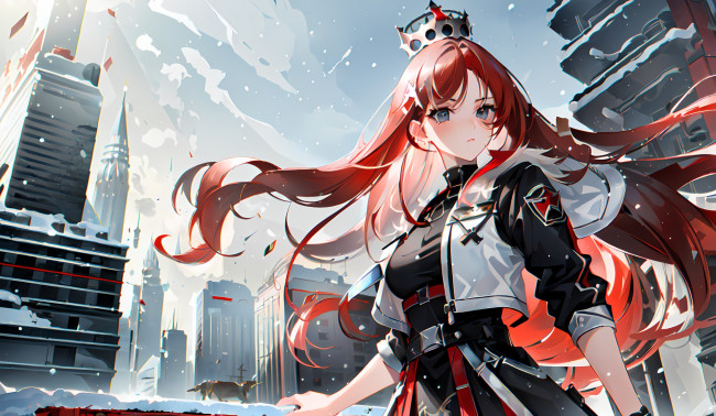 Обои картинки фото аниме, зима,  новый год,  рождество, нейросети, графика, нейроарт, ai, art, нейронные, сети, рисунки, нейро, искусство, девушка