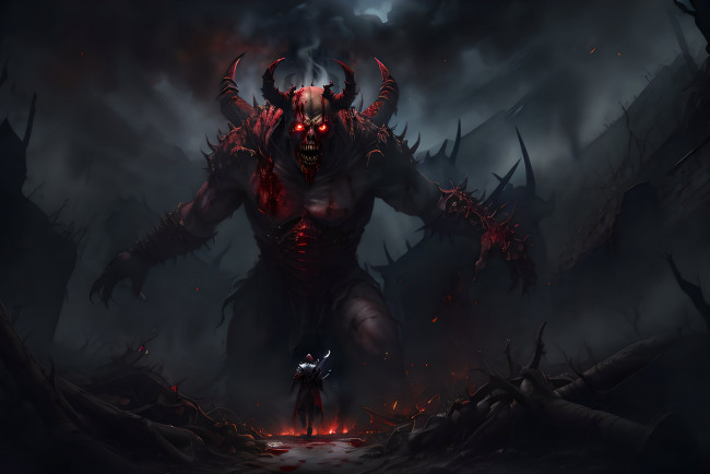 Обои картинки фото фэнтези, демоны, нейросети, графика, нейроарт, ai, art, нейронные, сети, рисунки, нейро, искусство