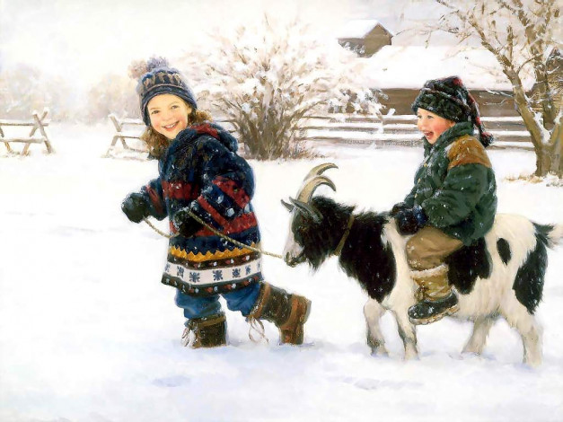 Обои картинки фото рисованные, дети