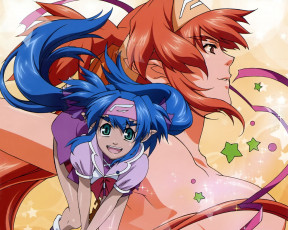 Картинка аниме macross frontier девушки звёзды