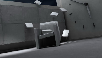 Картинка 3д графика другое стул квадраты