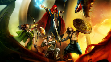 Картинка drakensang online видео игры девушка маг волшебник дракон