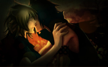 Картинка аниме lamento поцелуй