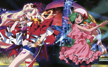 Картинка аниме macross frontier девушки