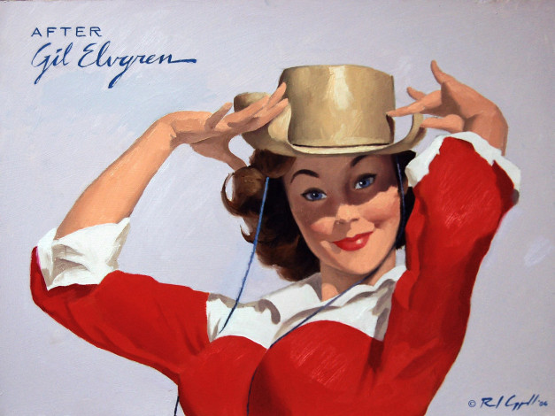 Обои картинки фото рисованные, люди, шляпа