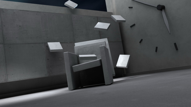 Обои картинки фото 3д, графика, другое, стул, квадраты