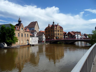 Картинка германия гессен эшвеге города улицы площади набережные дома река мост набережная