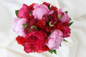 Картинка цветы букеты композиции пионы розы