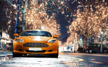 Картинка aston martin db9 автомобили улица оранжевый лампочки