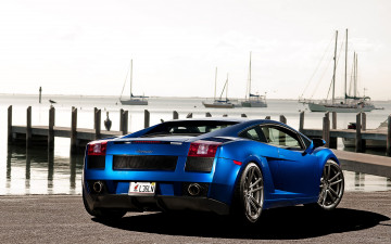 Картинка lamborgini gallardo автомобили lamborghini причал берег синий море