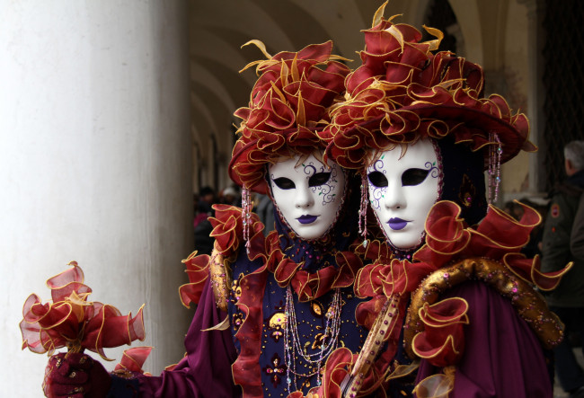 Обои картинки фото разное, маски, карнавальные, костюмы, венеция, карнавал