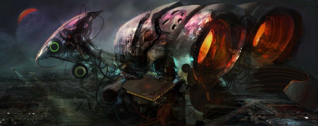 Обои картинки фото фэнтези, космические, корабли, звездолеты, станции, провода