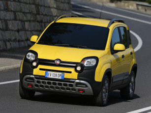обоя автомобили, fiat, 319, 2014г, cross, panda, желты