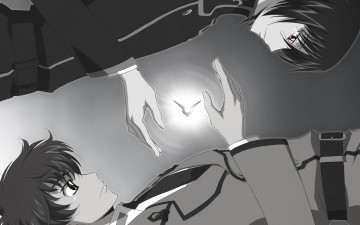 Картинка аниме code+geass код гиасс чёрно-белая парни