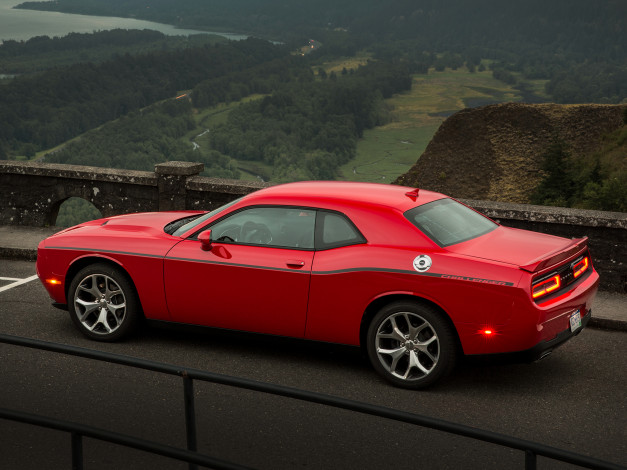 Обои картинки фото автомобили, dodge, sxt, красный, lc, plus, challenger, 2015г