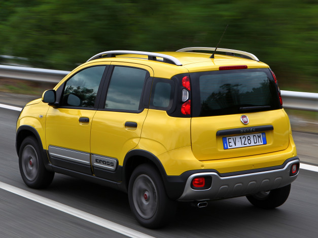 Обои картинки фото автомобили, fiat, 2014г, 319, cross, panda, желтый