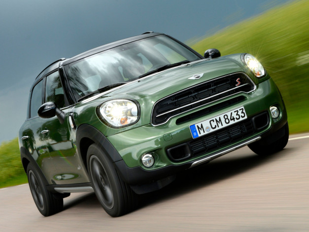Обои картинки фото автомобили, mini, s, countryman, cooper, зеленый, 2014г, r60