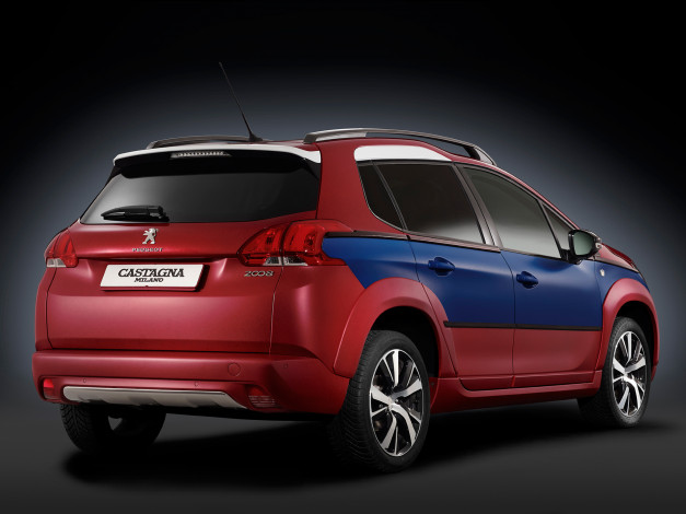 Обои картинки фото автомобили, peugeot, castagna, 2008, красный, 2014г