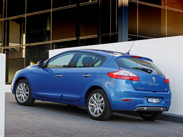 Обои картинки фото автомобили, renault, mеgane, gt, синий, au-spec, line