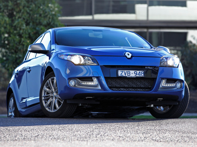 Обои картинки фото автомобили, renault, синий, au-spec, line, gt, mеgane