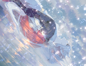 Картинка аниме kamisama+hajimemashita лис хвост ушки ёкай когти арт парень saku sa9m9www отражение облака tomoe kamisama hajimemashita вода небо