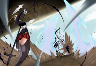 Картинка аниме soul+eater ragnarok chrona soul eater evans maka albarn фон взгляд девушка