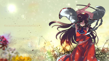 Картинка аниме touhou девушка umigarasu hakurei reimu kitsune1963 арт