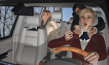 Картинка she+wolf+ii 3д+графика фантазия+ fantasy девушки взгляд фон автомобиль