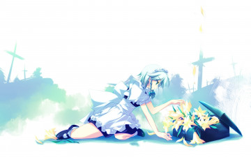 Картинка аниме touhou izayoi sakuya motomiya mitsuki цветы лилии арт девушка