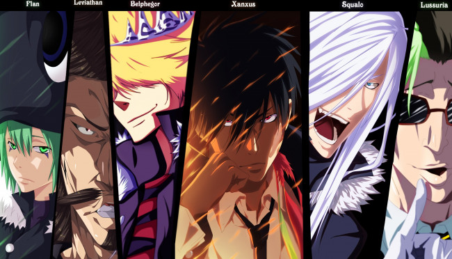 Обои картинки фото аниме, katekyo hitman reborn, коллаж, арт, учитель, мафиози, реборн, персонажи, парни