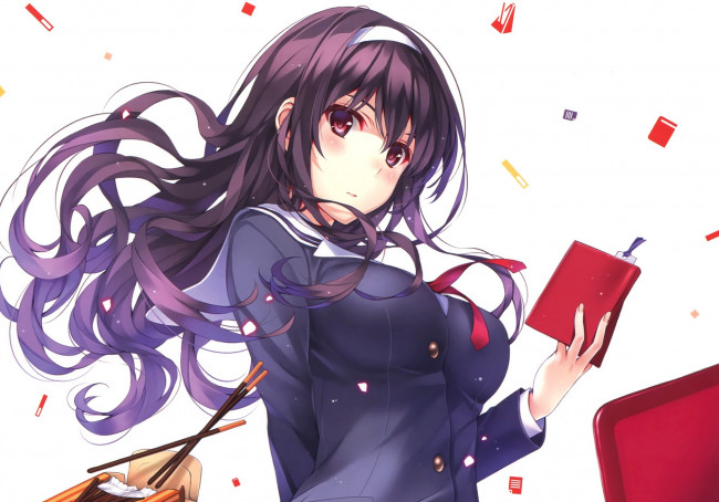 Обои картинки фото аниме, saenai heroine no sodatekata, misaki, kurehito, девушка, арт, saenai, heroine, no, sodatekata, kasumigaoka, utaha
