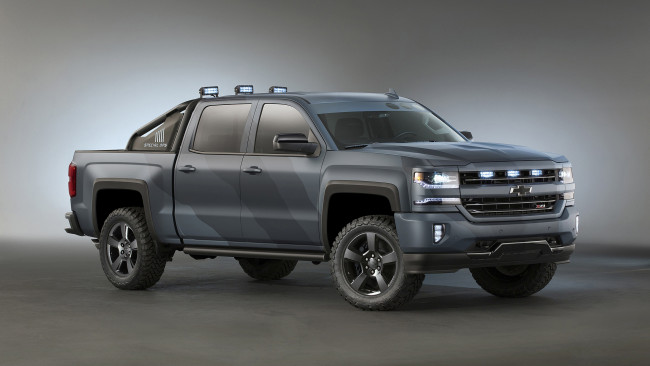 Обои картинки фото chevrolet silverado special ops concept 2016, автомобили, chevrolet, concept, ops, 2016, silverado, special, внедорожник, джип