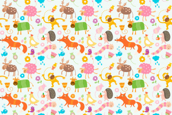 Картинка векторная+графика животные+ animals животные курица олень червяк детский обезьяна овца корова лисица