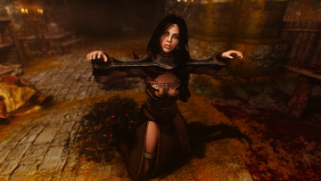 обоя 3д графика, фантазия , fantasy, девушка, фон, взгляд