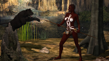 Картинка 3д+графика фантазия+ fantasy фон взгляд девушка