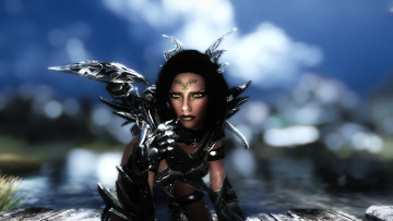 обоя 3д графика, фантазия , fantasy, фон, взгляд, девушка