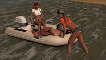 обоя 3д графика, люди , people, фон, девушки, взгляд