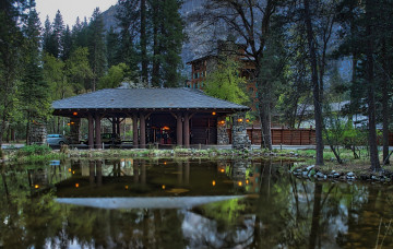 Картинка природа парк водоем постройка здание