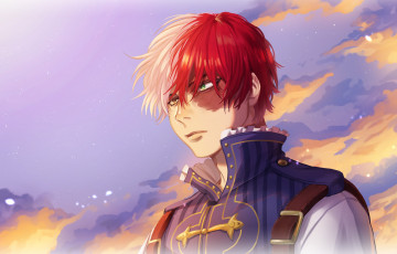 Картинка аниме boku+no+hero+academia парень фон взгляд