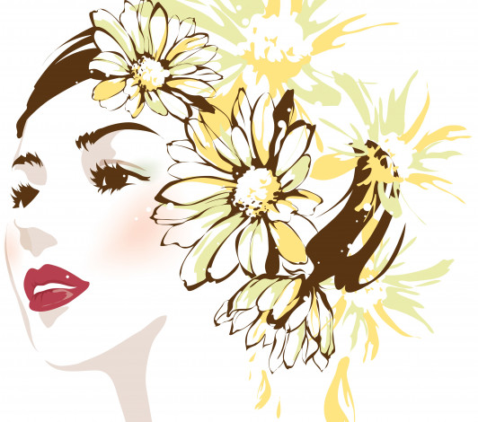 Обои картинки фото векторная графика, девушки , girls, девушка, фон, взгляд