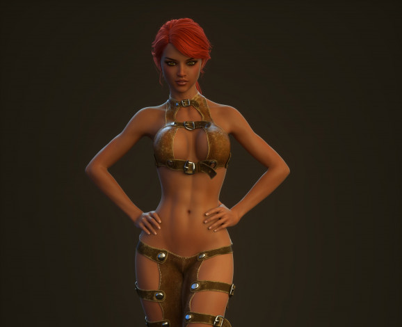 Обои картинки фото 3д графика, люди , people, девушка, взгляд, фон